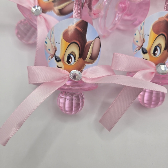 24 Bambi Pink Baby Shower Party Favors Baby Shower Pacifier